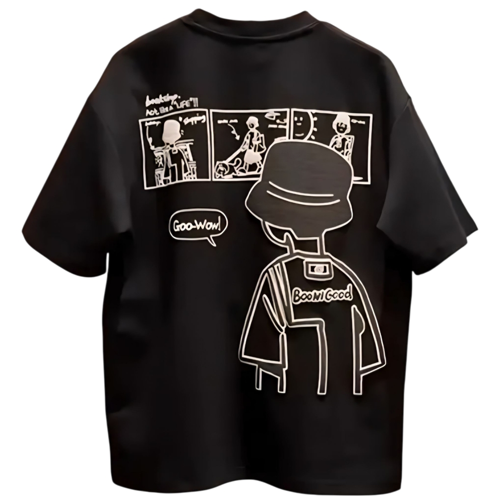 Black Graphic T-Shirt Size L